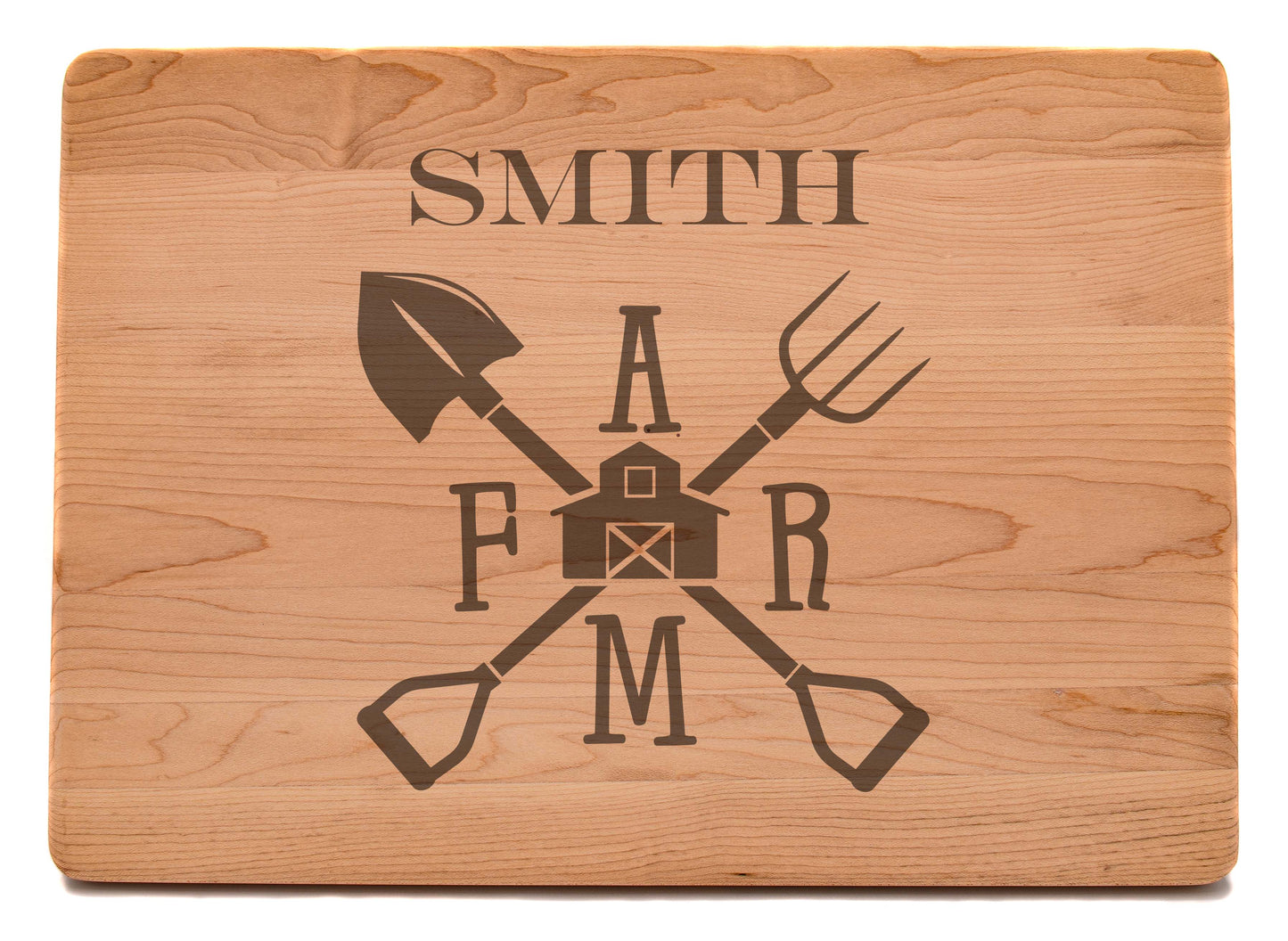 Custom Monogram Engraved Large Maple Cutting Board with Juice Groove 13-3/4" x 9-3/4