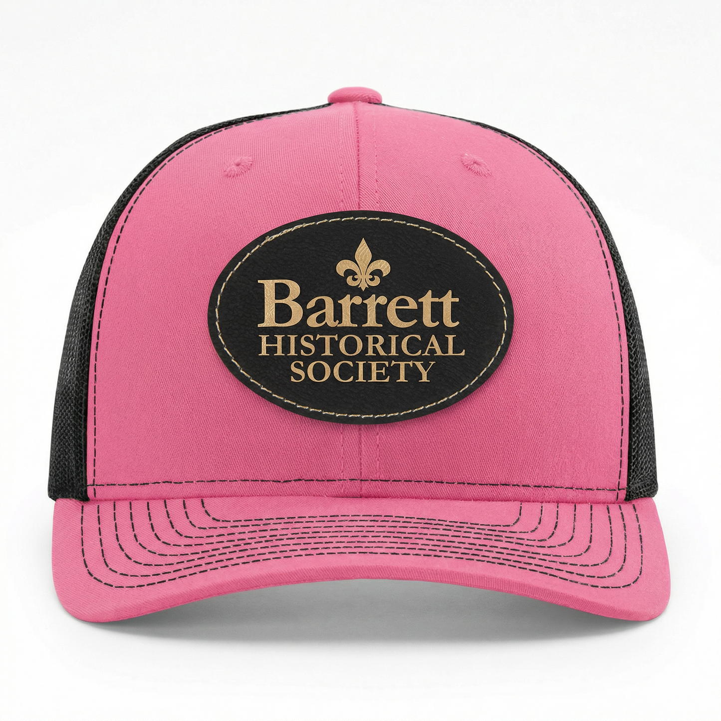 Richardson 112 Snap-back Truckers Hat with Custom Laser Engraved Oval Leatherette Patch - Upload Your Logo, Brand, or Image
