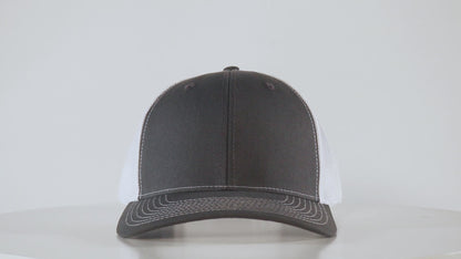 Richardson 112 Snap-back Truckers Hat with Custom Branded Laser Engraved Leatherette Patch